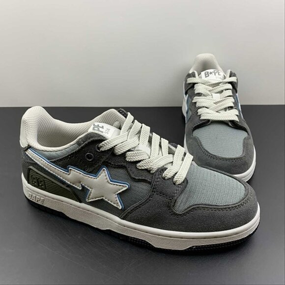 NWT Bape Sta Low Unisex Dark Gray Unisex Shoes - Picture 1 of 13